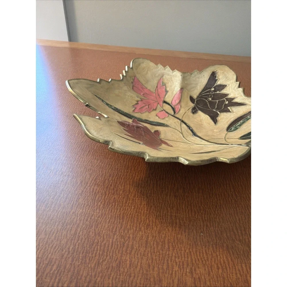 Vtg Brass/Cloisonne 9